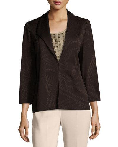 Rope-pattern Knit Jacket, Brown