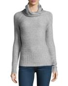 Cowl-neck Ribbed Sweater, Heather Gray