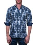Men's Fibonacci Shaped Sport Shirt - Artwork Blue