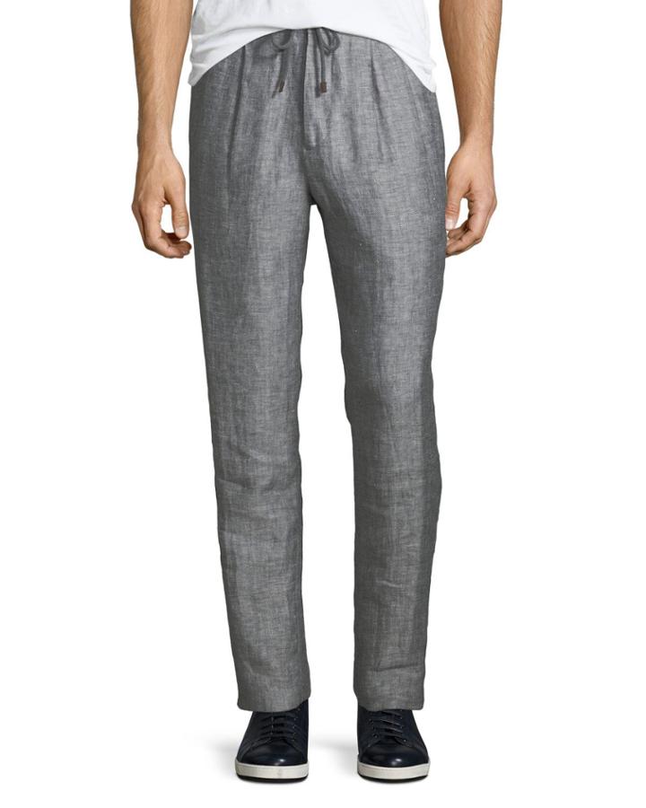 Men's Drawstring-waist Twill Pants