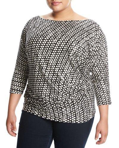 Marcie Ruched Wrap Top, Alligator,