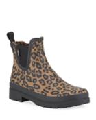 Lina Leopard-print Rubber Rain Boots
