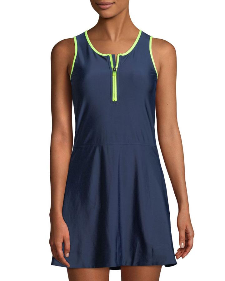 Zip-front Mini Tennis Dress