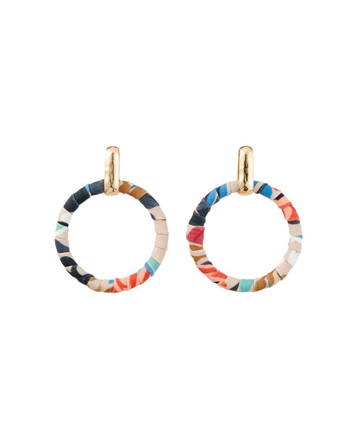 Fabric Hoop-drop Earrings,