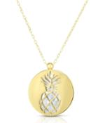 14k Mother-of-pearl Pineapple Pendant Necklace