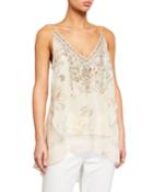 Layered Silk V-neck Top