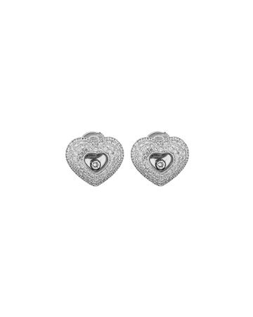 18k Happy Diamonds Floating Diamond Heart Earrings
