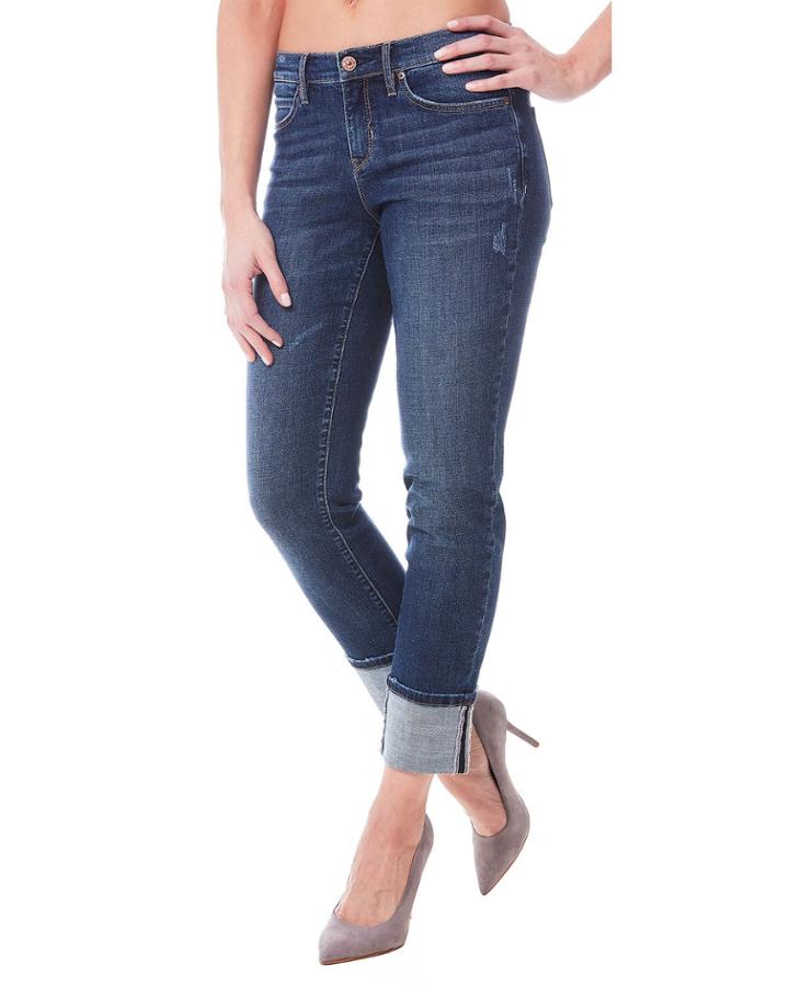 Soft Stretch Cuffed Straight-leg Jeans