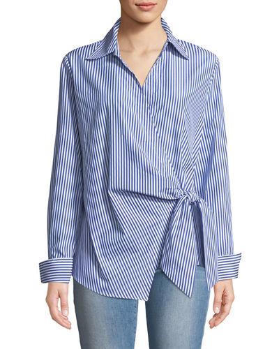 Faux-wrap Long-sleeve
