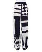 Flore Kaleidoscopic Silk Full-leg Pants