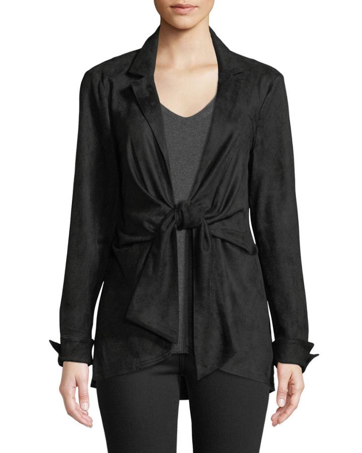 Tie-front Microfiber Tunic