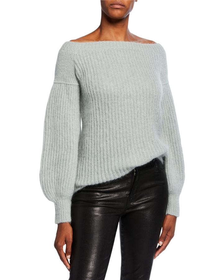 Boat-neck Wool-blend