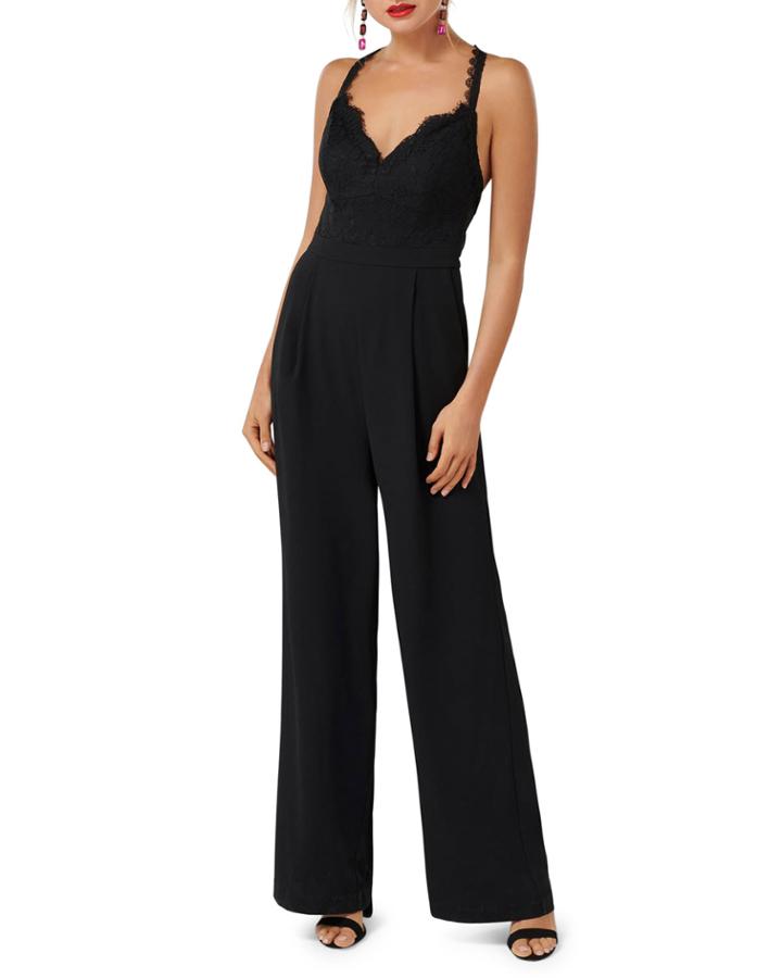 Lace Bodice Racerback Jumpsuit