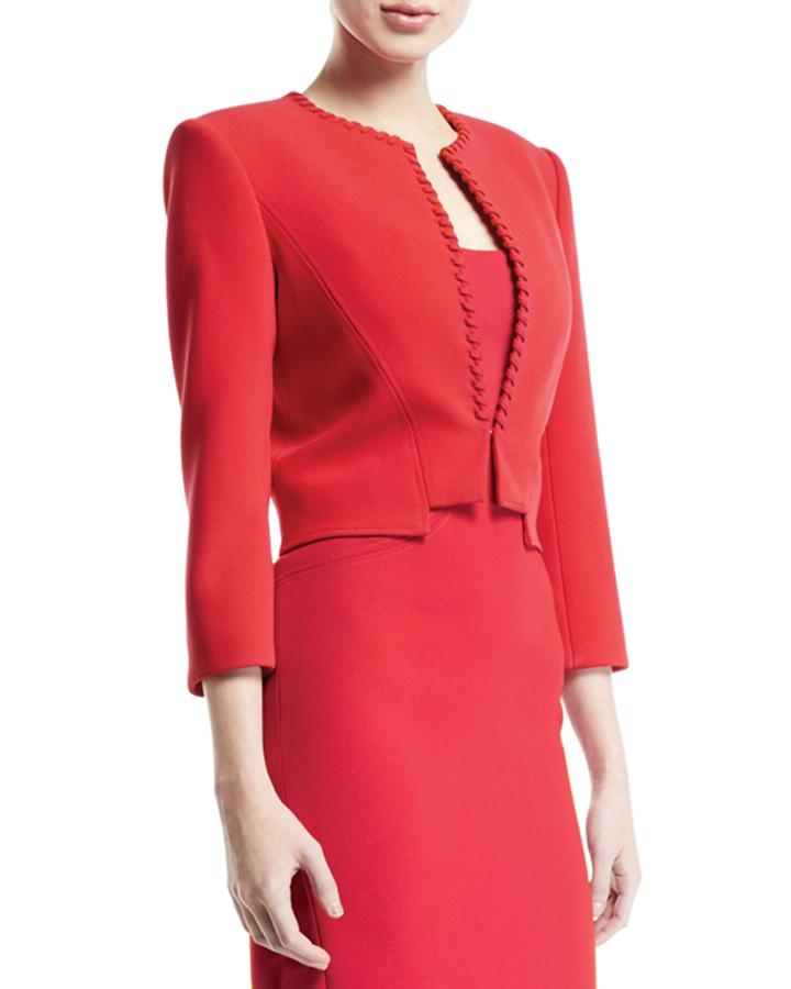 Ribbon-trim Crop Jacket