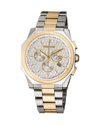 45mm Men's Two-tone Octagonal Chronograph Watch