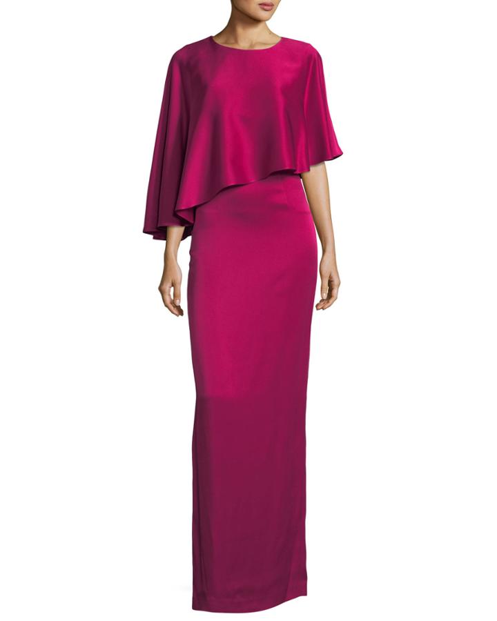 Liquid Crepe Popover Gown