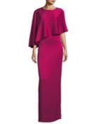 Liquid Crepe Popover Gown