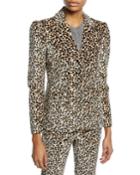 Structured Leopard-print Velveteen Jacket