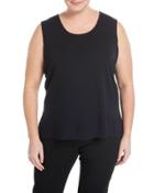 Long Basic Knit Tank Top, Navy