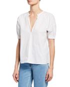 Katherine V-neck Short-sleeve Top