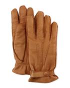 Winston Snap Leather Cashmere-lined Gloves