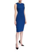 Sleeveless Sheath Contour-seamed Dress