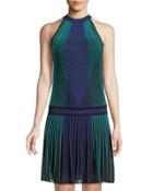 Halter-neck Pleated-skirt Dress