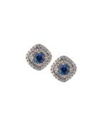 Estate 18k Rose Gold Diamond Sapphire Earrings
