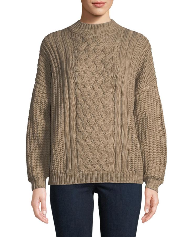 Mock-neck Cable-knit