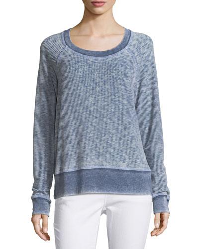 Raglan Waffle-knit Top