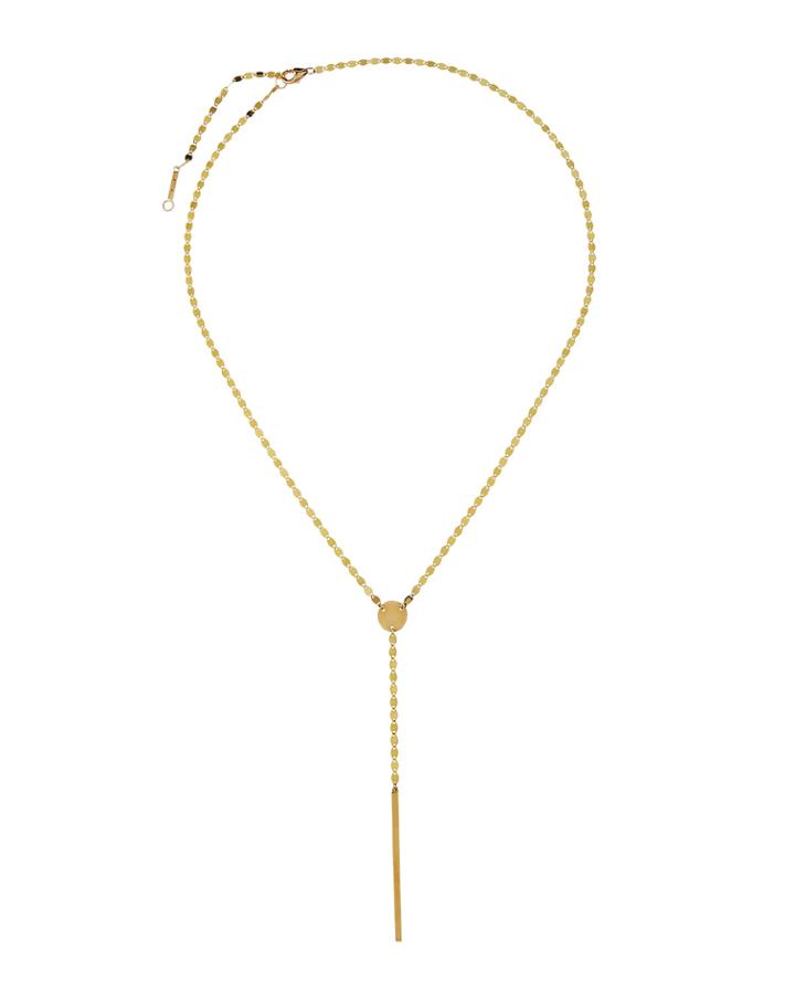 14k Nude Circle Bar Lariat Necklace