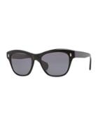 Sofee 53 Polarized Square Acetate Sunglasses, Black/gray