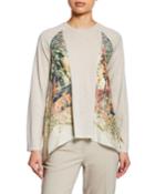Lightweight Castle-print Silk Paneled