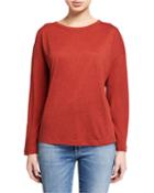 Long-sleeve Boat-neck Top