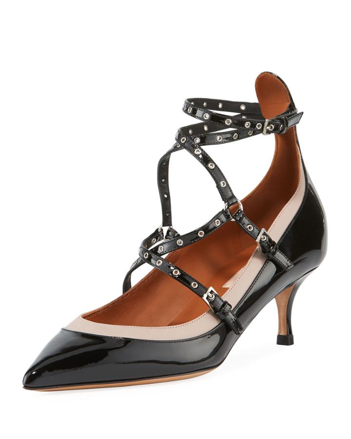 Shiny Patent Pumps With Grommets