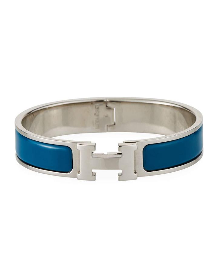 Estate Narrow Clic Clac H Bracelet, Blue,