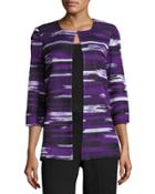 Abstract-print Jacket, Purple