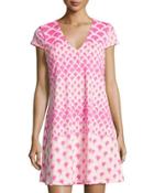 Breene Wave-print Shift Dress, Pink/white