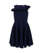 Asymmetric Ruffle One-shoulder Knit Dress,