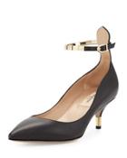 Leather Pump With Metal Ankle
