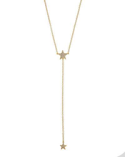 Crystal Star Y-drop Necklace, Gold