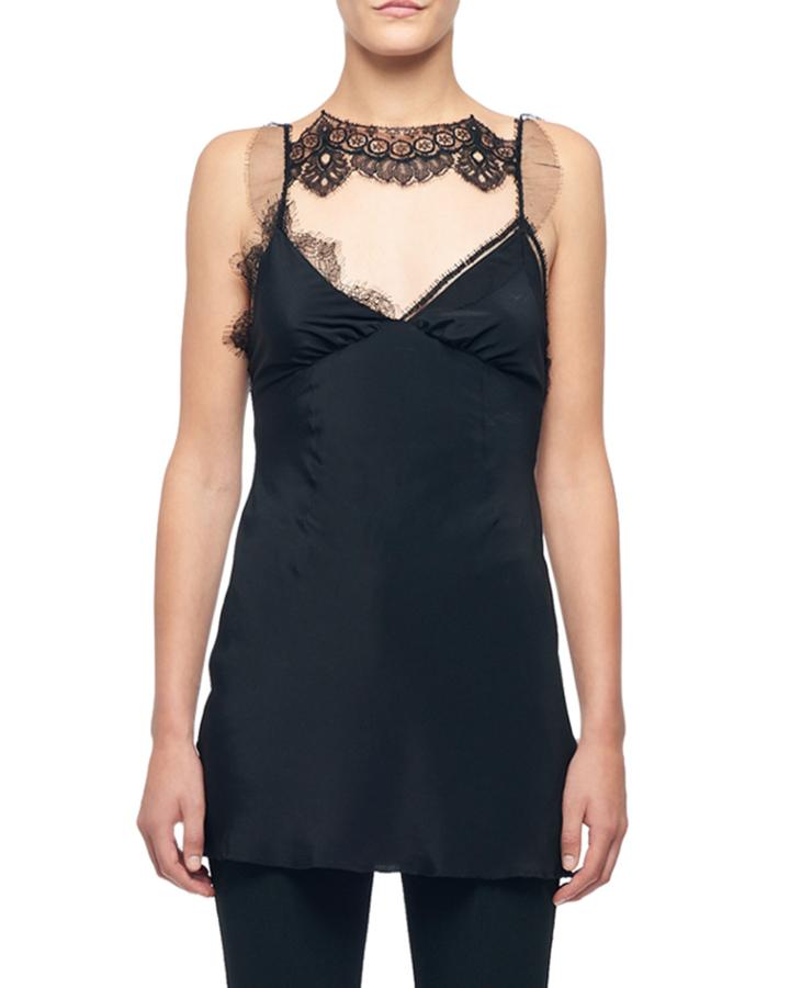 Mixed Lace-trim Cutout Camisole