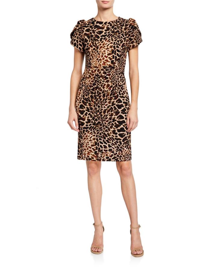 Animal-print Puff-sleeve