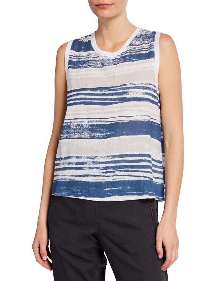 Striped Pleated-back