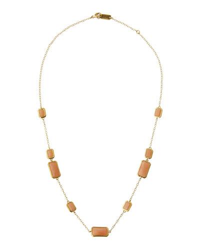 Rock Candy&reg; Gelato 18k Rectangle Peach Moonstone Station Necklace