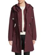 Cinched Zip-front Wind-resistant Rain Jacket