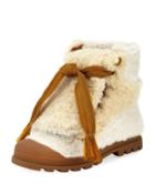 Parker Shearling Fur Lace-up Ankle Boot