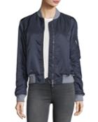 Manston Ruched Satin Bomber Jacket
