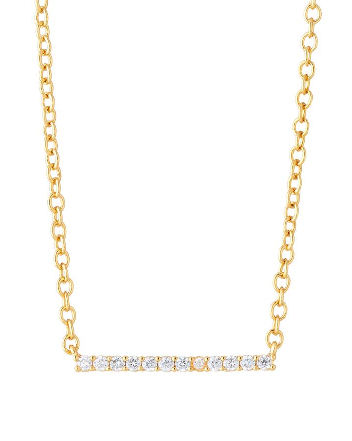 Knox Pav&eacute; Cubic Zirconia Bar Necklace