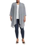 Triangle-print Crepe Kimono,